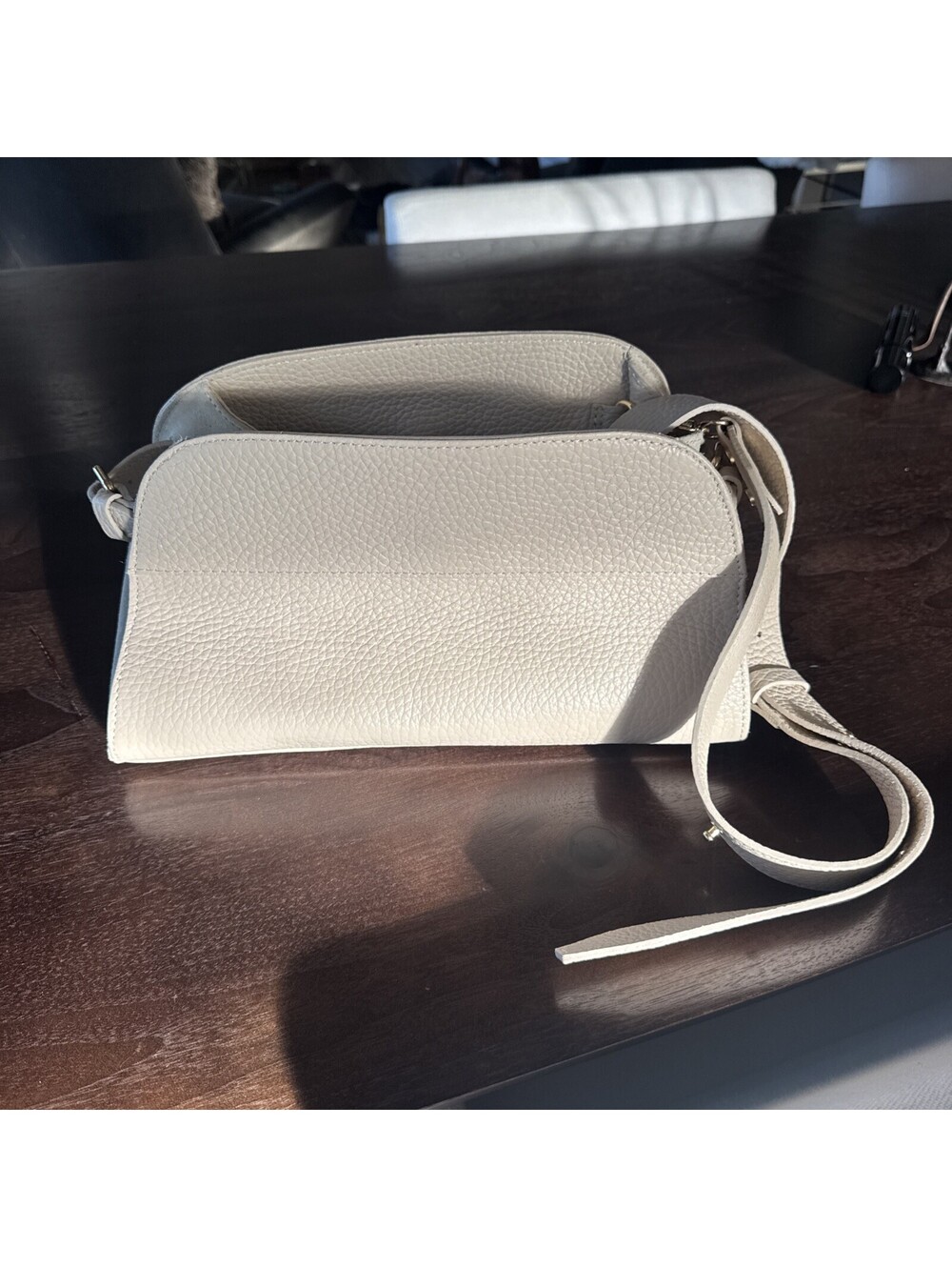 NWOT Anna Paola Italian Pebble Leather / Suede Bag Purse Beige ui